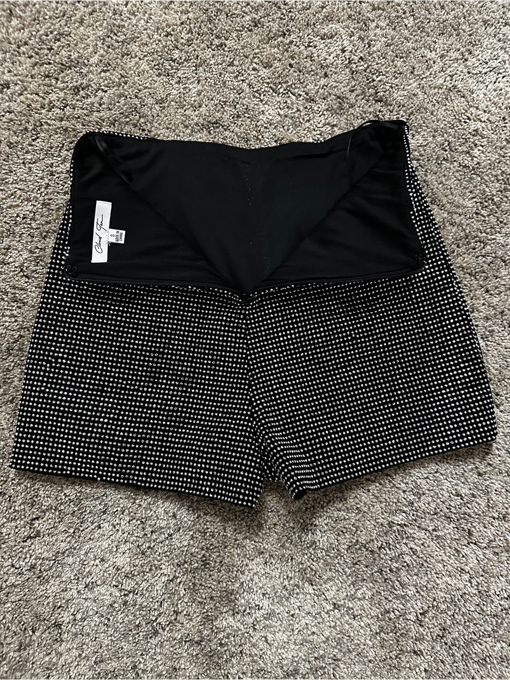 #154 Cloud Ten Womens Black and embellished High-Rise Shorts size small - Picture 7 of 9